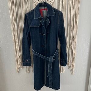 BCBG Vintage Denim Trench Coat